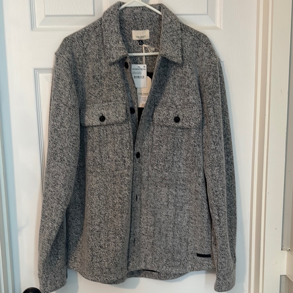 Gray Lightweight Shirt Jacket with Relaxed Fit